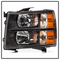 Xtune Chevy Silverado 07-13 Crystal Headlights w/ LED Black HD-JH-CS07-LED-BK
