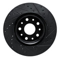 R1 18-25 Jeep Wrangler Front Left Drilled & Slotted Black Brake Rotor