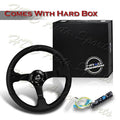 NRG Reinforced Steering Wheel (350mm / 3in. Deep) Bk Leather w/Bk BBall Stitch (Odi Bakchis Edition)