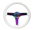 NRG Reinforced Steering Wheel (360mm) Classic Wood Grain w/Chrome Cutout 3-Spoke Center