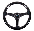 NRG Reinforced Steering Wheel (360mm) Classic Wood Grain w/Chrome Cutout 3-Spoke Center
