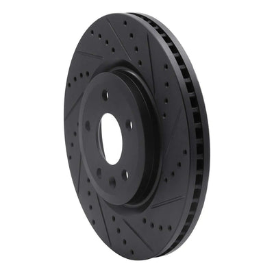 R1 11-19 Ford Explorer Front Right Drilled & Slotted Black Brake Rotor