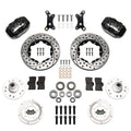 Wilwood 55-57 Chevrolet Bel Air Forged Dynalite Front Brake Kit w/ 11.00in Drilled Rotor - Black