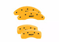 Set Of 4 Caliper Covers Engraved Front And Rear MGP Yellow Finish Black Characters 2018-2021 GMC Terrain MGP Caliper Covers