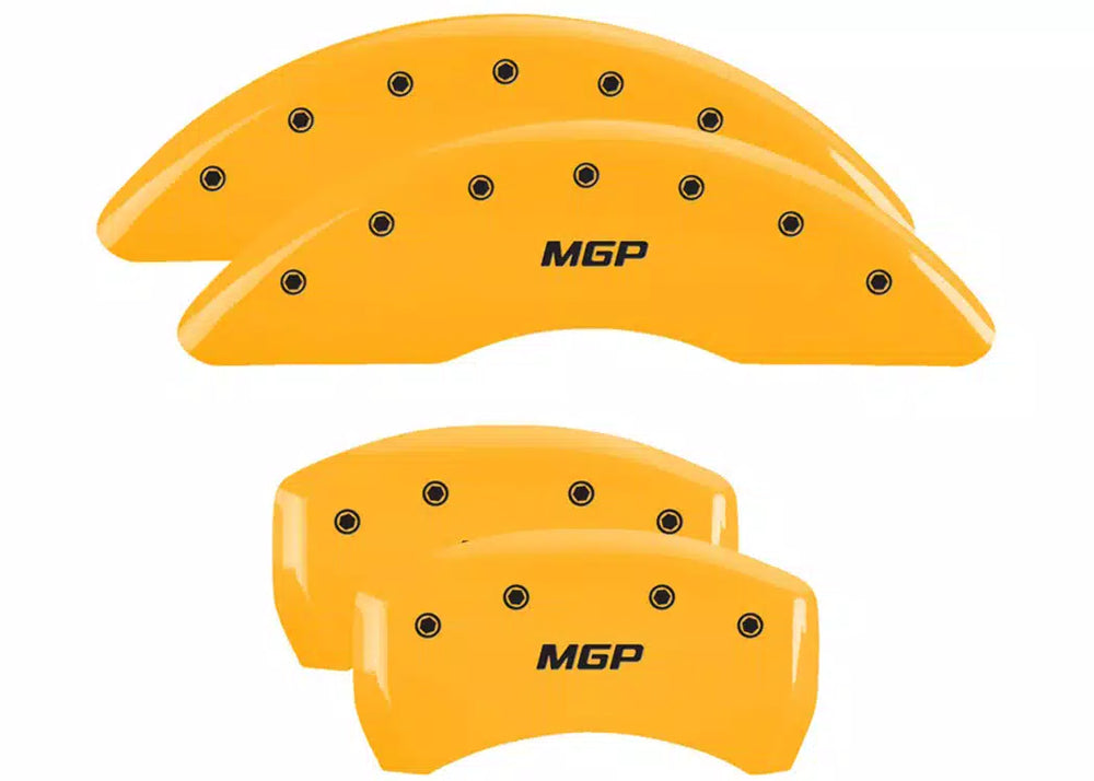 SET OF 4 CALIPER COVERSENGRAVED FRONT AND REAR:MGPYELLOW POWDER COATBLK CHAR