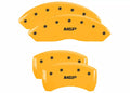 Set Of 4 Caliper Covers Engraved Front And Rear MGP Yellow Finish Black Characters 2015-2020 GMC Canyon MGP Caliper Covers