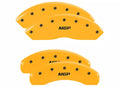 MGP 4 Caliper Covers Engraved Front & Rear MGP Yellow finish black ch