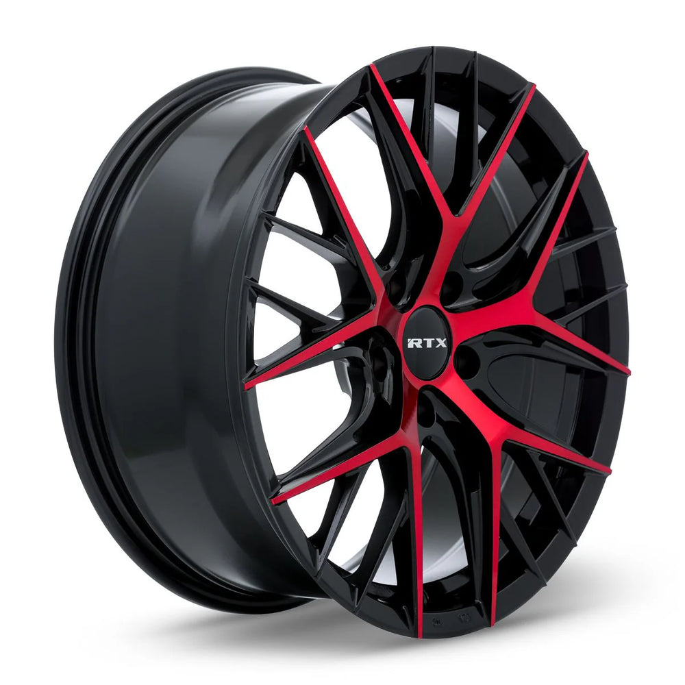 VALKYRIE 18X8 5X114.3 ET40 CB73.1 GLOSS BLACK MACHINED RED