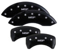 Set Of 4 Caliper Covers Engraved Front And Rear MGP Black Finish Silver Characters 1998-2002 Chevrolet Camaro MGP Caliper Covers