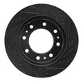 R1 06-11 Cadillac DTS Front Left Drilled & Slotted Black Brake Rotor