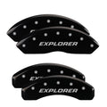 SET OF 4 CALIPER COVERS ENGRAVED FRONT/REAR MGP SILVER CHARACTERS BLACK POWDER