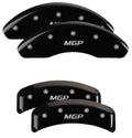 Set Of 4 Caliper Covers Engraved Front And Rear MGP Black Finish Silver Characters 1984-1993 BMW 318iC MGP Caliper Covers