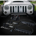 0718 WRANGLER 8IN HIGH POWER LED GRILLE KIT W/(2)LED LIGHT BARS5W CREE SINGLE