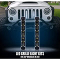 0718 WRANGLER 8IN HIGH POWER LED GRILLE KIT W/(2)LED LIGHT BARS5W CREE SINGLE