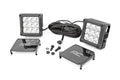 ~(8.4 lbs. 15X9X6)~ 4-inch Square Cree LED Lights - (Pair Chrome Series w/ Cool White DRL)