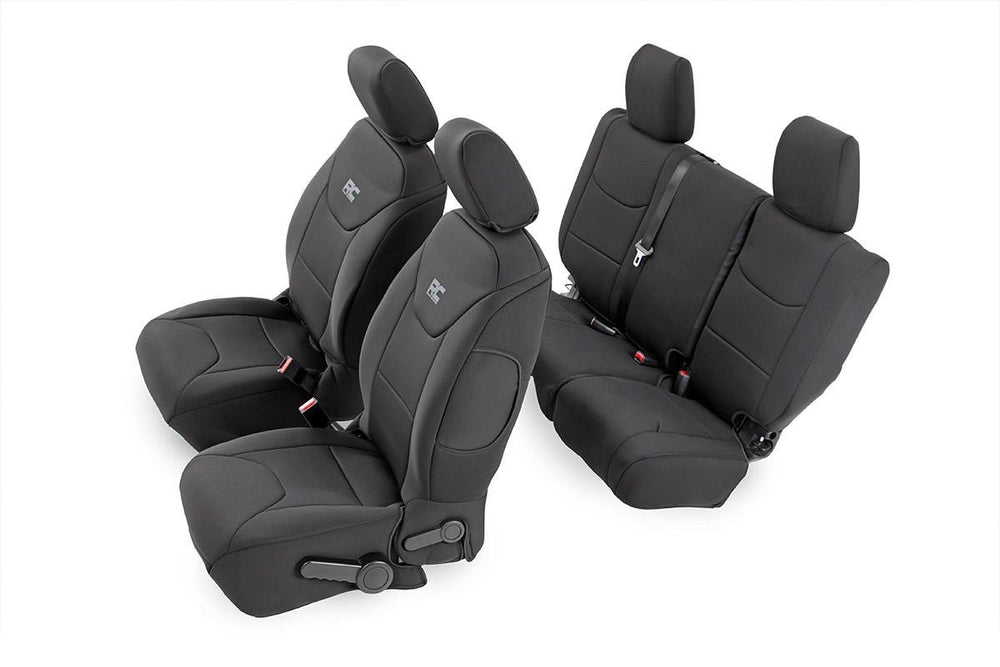 ~(13.7 lbs. 27X20X9)~ Jeep Neoprene Seat Cover Set Black [11-12 Wrangler JK Unlimited]