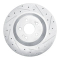 R1 02-06 BMW X5 Front Right Drilled & Slotted Silver Brake Rotor