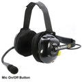 Rugged Radios FHS Behind-The-Head Fire Safety Industrial Headset With Mic On/Off Button / No Cable