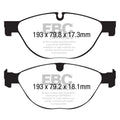EBC 13+ Jaguar F-Type (Cast Iron Only) 3.0 Supercharged (380) Perf Pkg Redstuff Front Brake Pads
