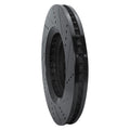 R1 07-23 Lexus LS500h Left Front Drilled & Slotted Black Brake Rotor