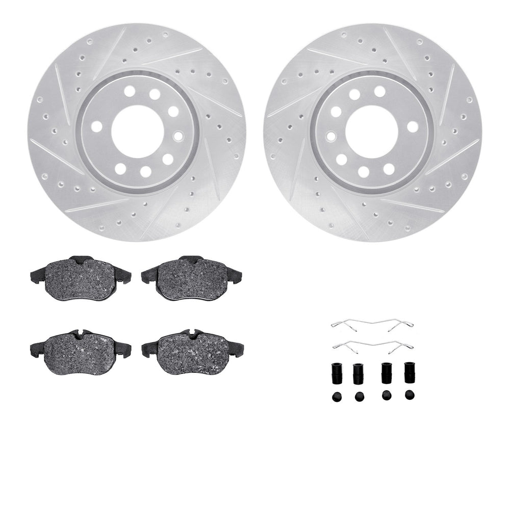 R1 10-25 Buick Allure Rear Drilled & Slotted Silver Brake Rotor Set