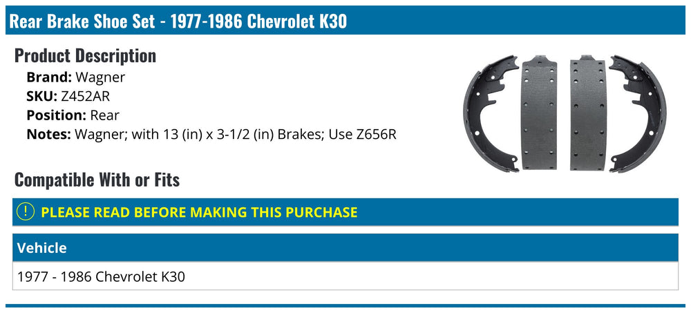 QUICKSTOP BRAKE SHOE