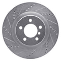 R1 Concepts Brake Rotor Drilled and Slotted Silver Fits Land Rover