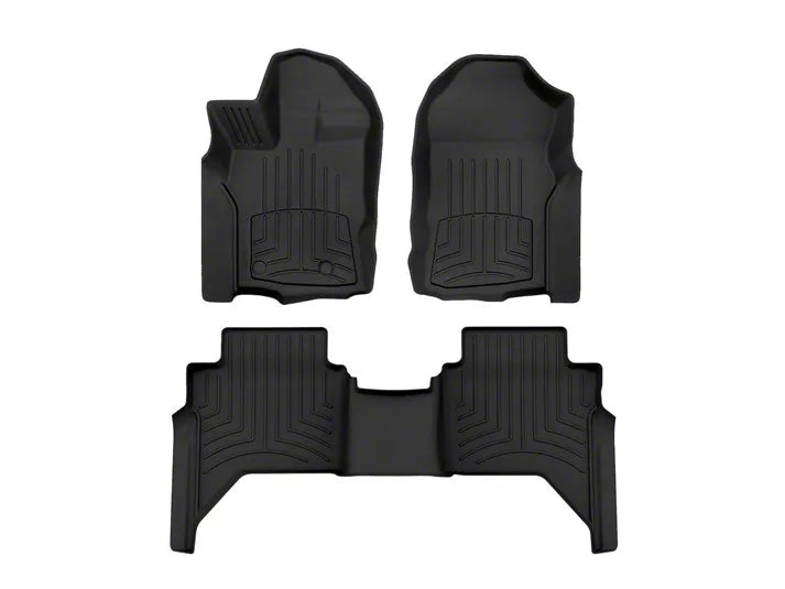 WeatherTech 2019+ Ford Ranger Supercrew Front and Rear Floorliner - Black