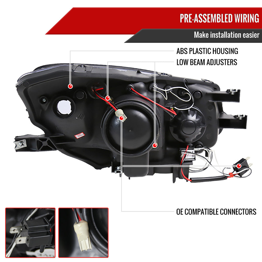 BLACK HOUSING PROJECTOR HEADLIGHTS,