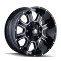 ~(32 lbs. 19X19X10)~ FIERCE (8103) GLOSS BLACK/MILLED SPOKES 17X9 5-114.3/5-127 -12MM 87MM