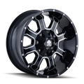 ~(32 lbs. 19X19X10)~ FIERCE (8103) GLOSS BLACK/MILLED SPOKES 17X9 5-114.3/5-127 -12MM 87MM