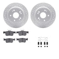 R1 18-25 Honda Accord Rear Drill/Slot Carbon Coated Rotor Set w/Optimum Pads