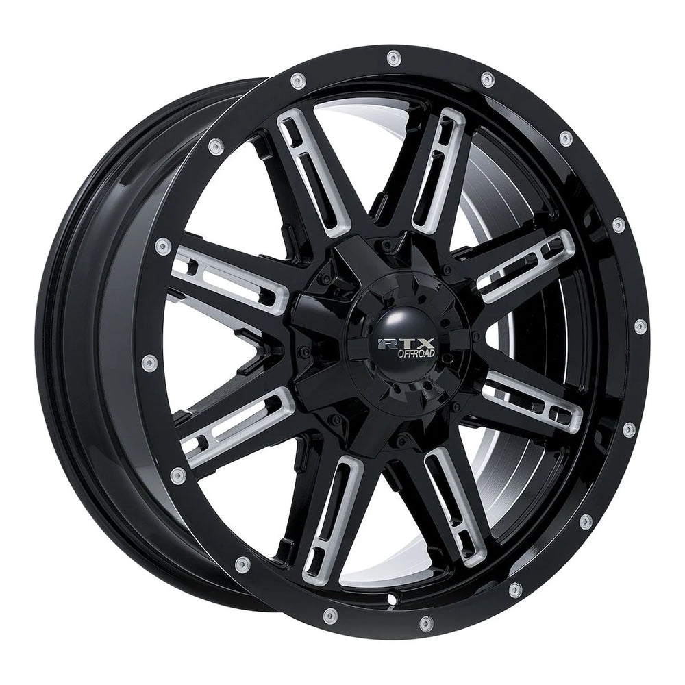 RAVINE 17X8 6X135/139.7 ET10 CB87.1 GLOSS BLACK MILLED