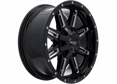 RAVINE 17X8 5X135/139.7 ET0 CB87.1 GLOSS BLACK MILLED