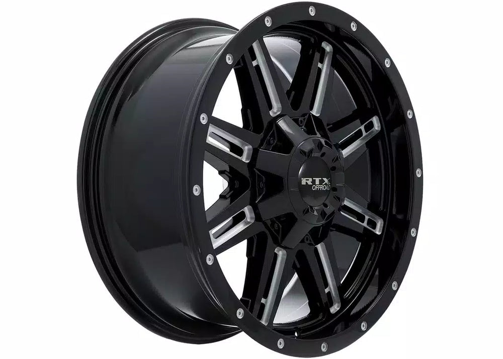 RAVINE 17X8 5X135/139.7 ET0 CB87.1 GLOSS BLACK MILLED