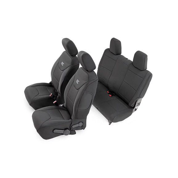 ~(13.4 lbs. 27X20X9)~ Jeep Neoprene Seat Cover Set Black [08-10 Wrangler JK Unlimited]
