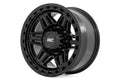 Rough Country 76 Series Wheel | Simulated Beadlock | Gloss Black | 17x9 | 5x5.5 | +0mm