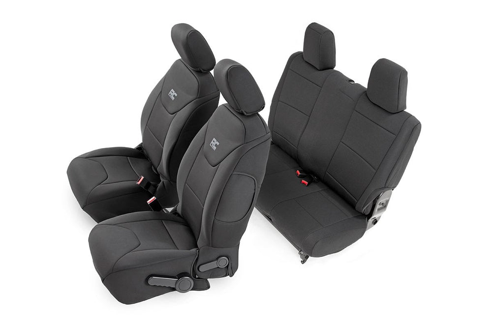 ~(12.5 lbs. 27X20X8)~ Jeep Neoprene Seat Cover Set Black [11-12 Wrangler JK 2 Door]