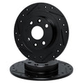 R1 Concepts Brake Rotor- Slotted - Black Fits Mazda GLC