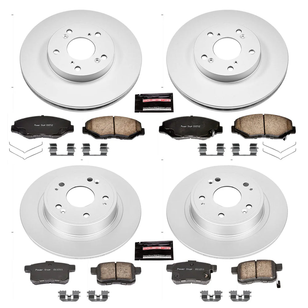 Power Stop 08-10 Honda Accord Front & Rear Z17 Evolution Geomet Coated Brake Kit