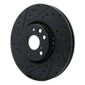 R1 06-20 Lexus GS350 Left Front Drilled & Slotted Black Brake Rotor