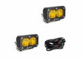 LED Work Light Amber Lens Wide Cornering Pattern Pair S2 Sport Baja Designs