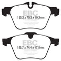 EBC 13+ Jaguar F-Type (Cast Iron Rotors Only) 3.0 Supercharged (340) Redstuff Front Brake Pads