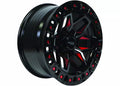 ZION 17X9 5X127 ET15 CB71.5 GLOSS BLACK MILLED RED