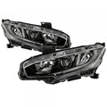 1621 CIVIC HALOGEN MODELS PROJECTOR HEADLIGHT OE BLACK