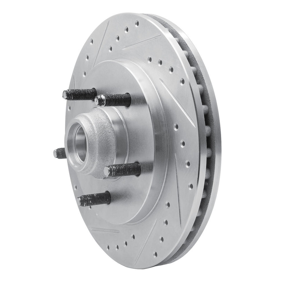 DFC 99-04 Ford F-150 RWD Front Left Drilled & Slotted Silver Brake Rotor
