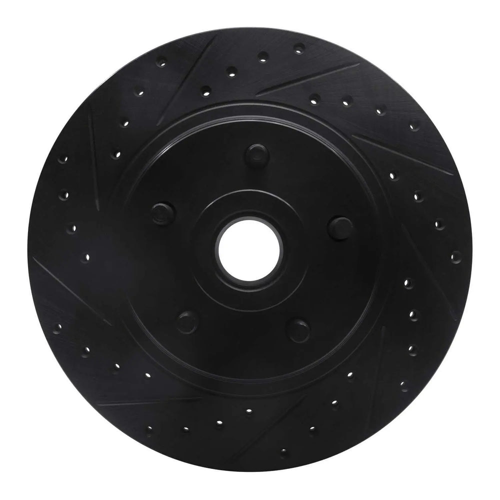 R1 76-81 Chrysler CORDOBA Front Right Drilled & Slotted Black Brake Rotor