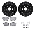 R1 E- Line Series Brake Rotor - D/S - Black w/ Ceramic Pads Hdw Fits Acura RDX
