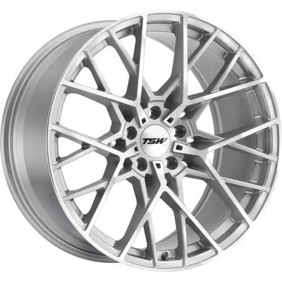 ~(28 lbs. 19X19X10)~ TSW SEBRING 17x8.0 5/114.3 ET40 CB76.1 SILVER W/ MIRROR CUT FACE