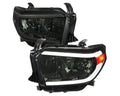 OE HEADLIGHTS WITH LED BAR CHROME HOUSING AND SMOKED LENS